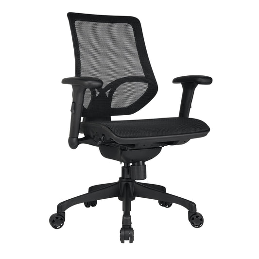 WorkPro® 1000 Series Ergonomic Mesh/Mesh Mid-Back Task Chair, Black/Black, BIFMA Compliant - WoodArtSupply