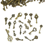 125 PCS Vintage Skeleton Key Set Charms, JIALEEY Mixed Antique Style Bronze Brass for Pendant DIY Jewelry Making Wedding Party Favors JIALEEY