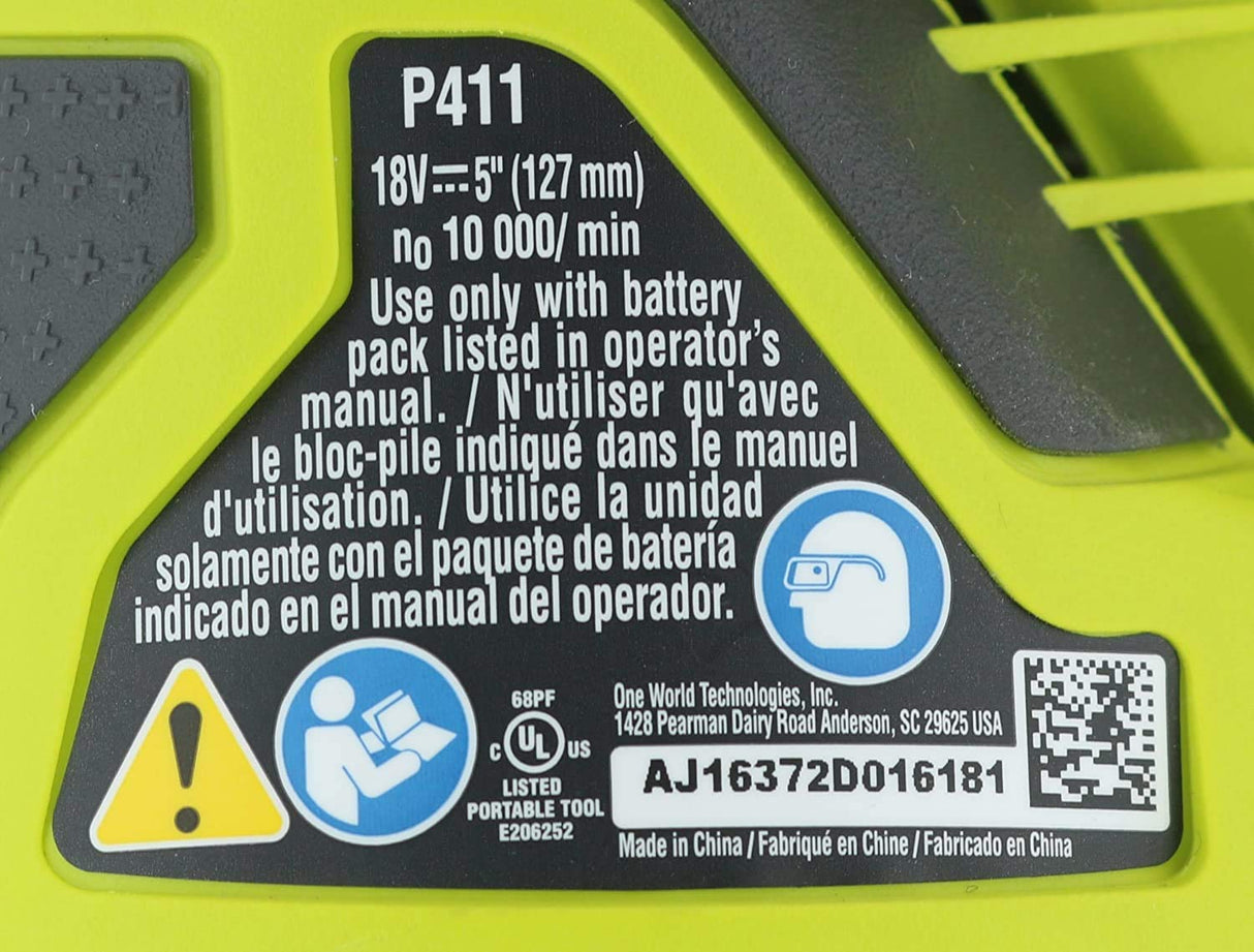 RYOBI 18-Volt Cordless 5 in. Random Orbit Sander Kit with Battery and Charger (NO Retail Packaging, Bulk Packaged) RYOBI