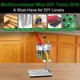 Mini Bench Drill Press, LAKIX Small Benchtop Drill Press High Precison, Low Noise, Compact Size Desktop Drilling Machine, 7-Speed B10 Chuck for LAKIX