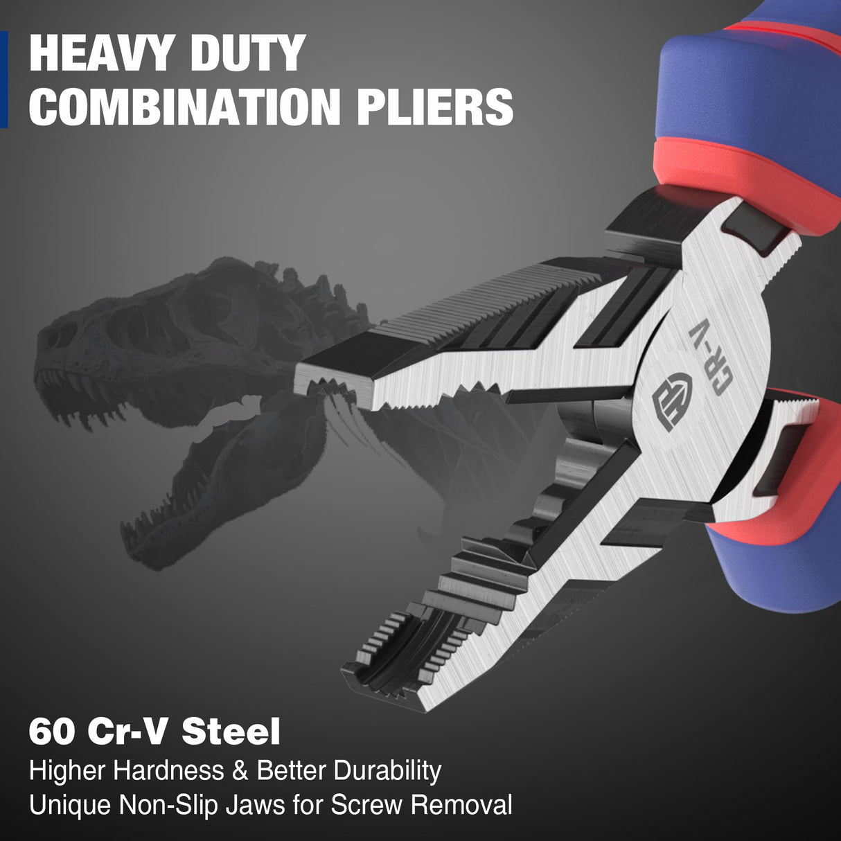 WORKPRO 8" Linesman PRO Screw Extractor Pliers(Combination Pliers) with Unique Non-slip Jaws, Stripped Screw Remover Tool, Lineman Pliers for Quickly WORKPRO