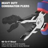 WORKPRO 8" Linesman PRO Screw Extractor Pliers(Combination Pliers) with Unique Non-slip Jaws, Stripped Screw Remover Tool, Lineman Pliers for Quickly WORKPRO