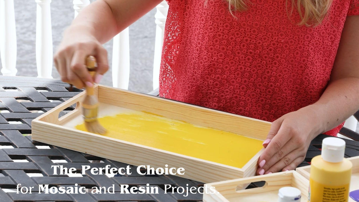 Wooden Serving Tray with Handles - Five Piece Nested Breakfast Tray - Wood Crafts Trays for Organizing | Bathroom Tray - Food Trays for Party Buffet Hammont