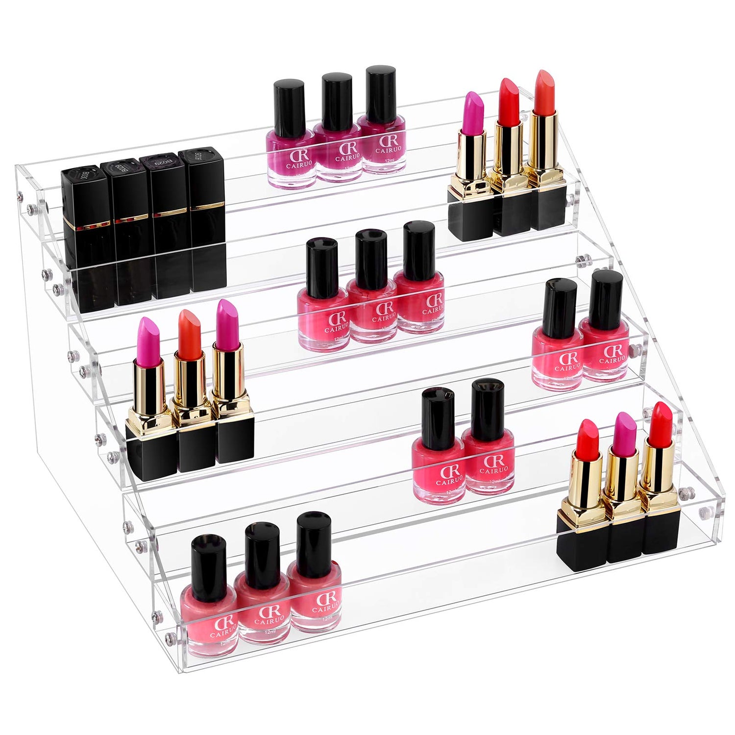 Gospire 6 Tier Clear Acrylic Nail Polish Ink Rack Sunglasses Organizer Eyeglasses Display Rack essential oil Stand Holder Jewelry Makeup Organizer Gospire