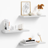 oridom Set of 3 White Floating Shelves for Wall - Modern Wood Display Shelves for Every Room oridom