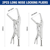 WORKPRO 5-Piece Locking Pliers Set, Pliers Tool Set, Vice Grips with Chrome-vanadium Steel, 5/7/10 inch Curved Jaw Pliers, 6.5/9 inch Long Nose WORKPRO