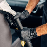 Schneider Black Vinyl Exam Gloves, 4mil, Disposable Latex-Free, Plastic Gloves for Medical, Cooking, Cleaning, and Food Prep, Sizes Medium Schneider