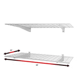 Hyloft 00967 45-Inch X 15-Inch Steel Wall Shelf Storage Rack for Garage, Low-Profile Brackets, Max Shelf Load 200 Pounds, Off White HyLoft