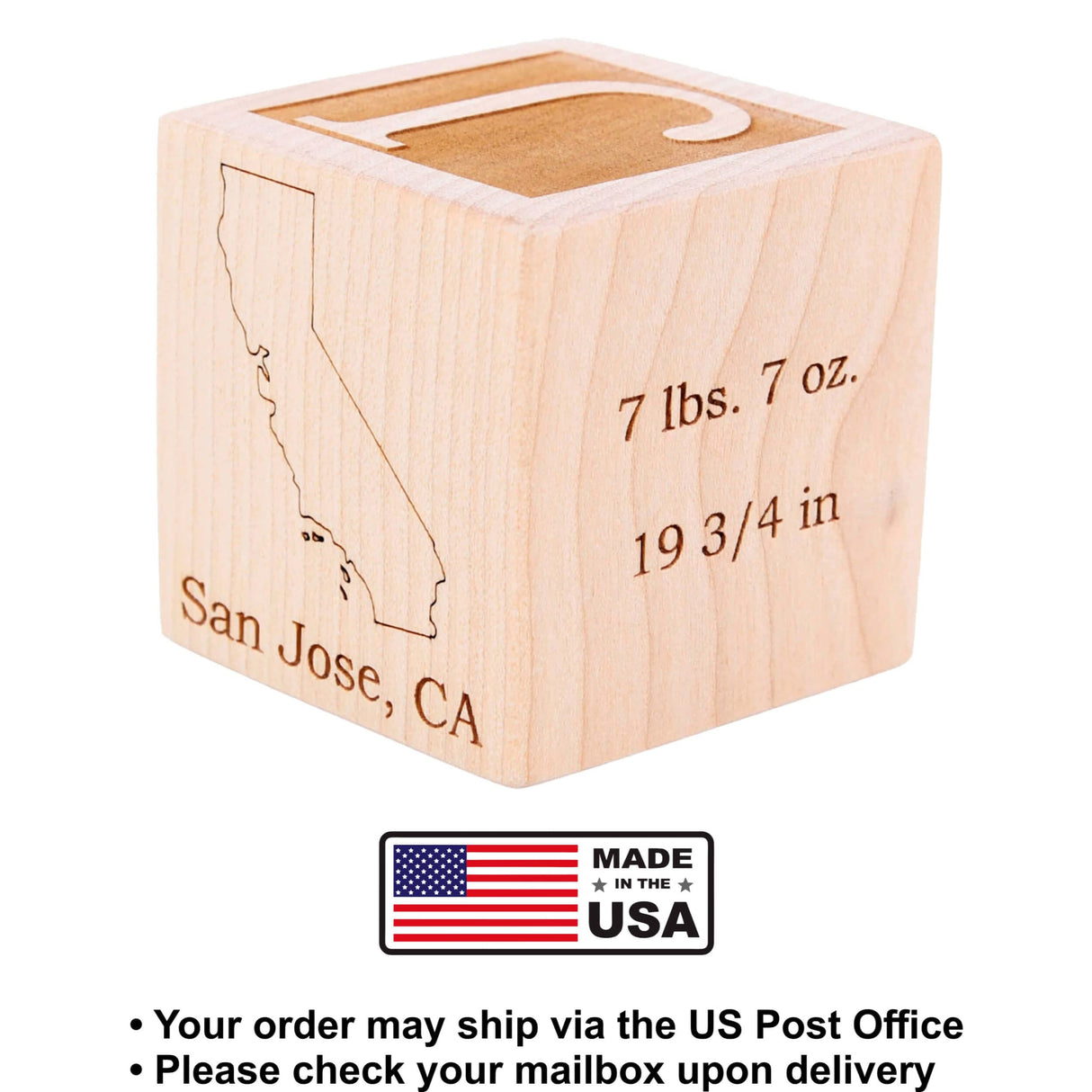 Personalized Wood Baby Birth Block, Choose from 3 Sizes, New Baby Gifts, Baby Boy, Baby Girl, Newborn Gifts (2") Palmetto Wood Shop