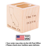 Personalized Wood Baby Birth Block, Choose from 3 Sizes, New Baby Gifts, Baby Boy, Baby Girl, Newborn Gifts (2") Palmetto Wood Shop