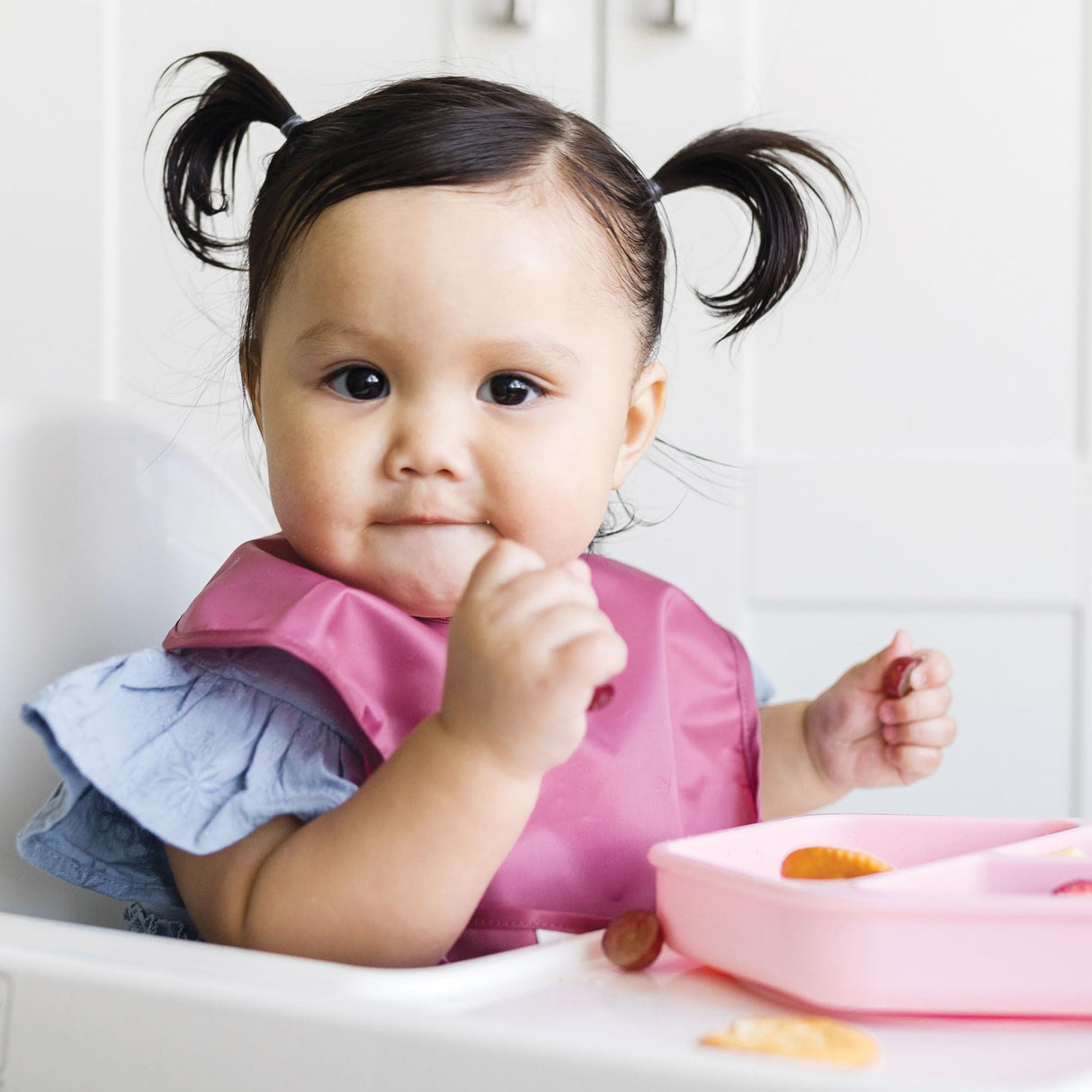 Tiny Twinkle Mess-Proof Baby Bib - Waterproof Bib for Baby Girl - Machine Washable - Adjustable Closure - PVC BPA & Phthalate Free - Great for Travel Tiny Twinkle