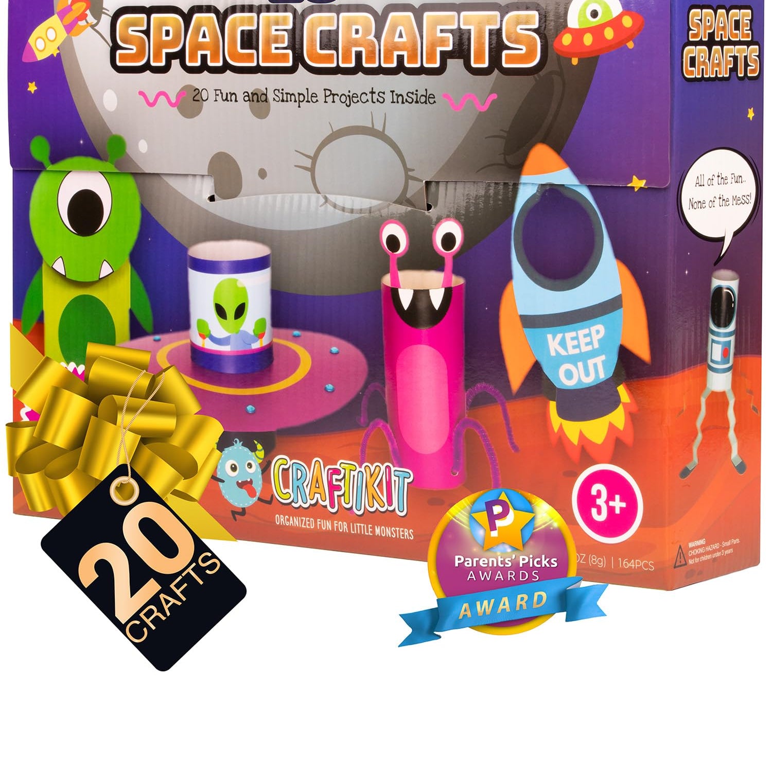 Craftikit ® Space Arts and Crafts for Kids - 20 Simple All-Inclusive Fun Toddler Craft Kit for Kids - Organized Crafts for Toddlers Ages 3-10 - Craftikit