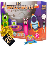 Craftikit ® Space Arts and Crafts for Kids - 20 Simple All-Inclusive Fun Toddler Craft Kit for Kids - Organized Crafts for Toddlers Ages 3-10 - Craftikit