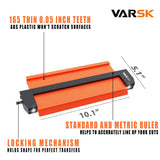 VARSK Contour Gauge Profile Tool with Light 5+10 Inch - Super Gauge Shape and Outline Tool, Gifts for Men Dad Him, Cool Gadgets for Men DIY Handyman, VARSK