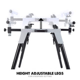 Evolution Power Tools 005-0002 Chop Saw Stand with Universal Fitting, Height Adjustable, 3M Extendable Arms & Supports Upto 225KG,Black/ Silver Evolution