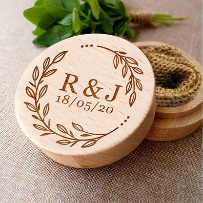 Personalized Ring Box Wedding Ring Box for Anniversary Wedding Engagement Personalized Gifts Wood Proposal Ring Box for Women Men Boyfriend Couple - WoodArtSupply