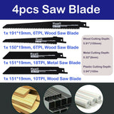 Cordless Reciprocating Saw, 21V MAX Brushless Powerful Battery Powered Sawzall, Variable Speed Electric Saw, Tool-Free Blade Change, LED Light, Sabre Royalswill