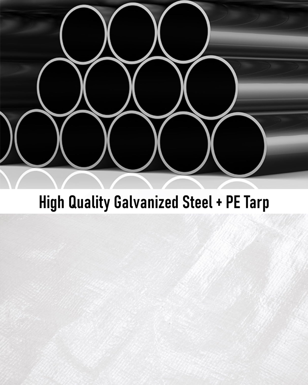 DEXSO Carport 13'x20' Heavy Duty Portable Garage, 1.0 mm Steel Poles & 180 g PE Waterproof Canopy, with Front & Rear Doors, 2 Side Doors, and 4 DEXSO