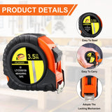 Merkaunis 20 Pcs Tape Measure 12 ft, Retractable Measuring Tape Bulk Self Locking Measurement Tape Easy to Read with Fractions 1/8, Steel Power Tape Merkaunis