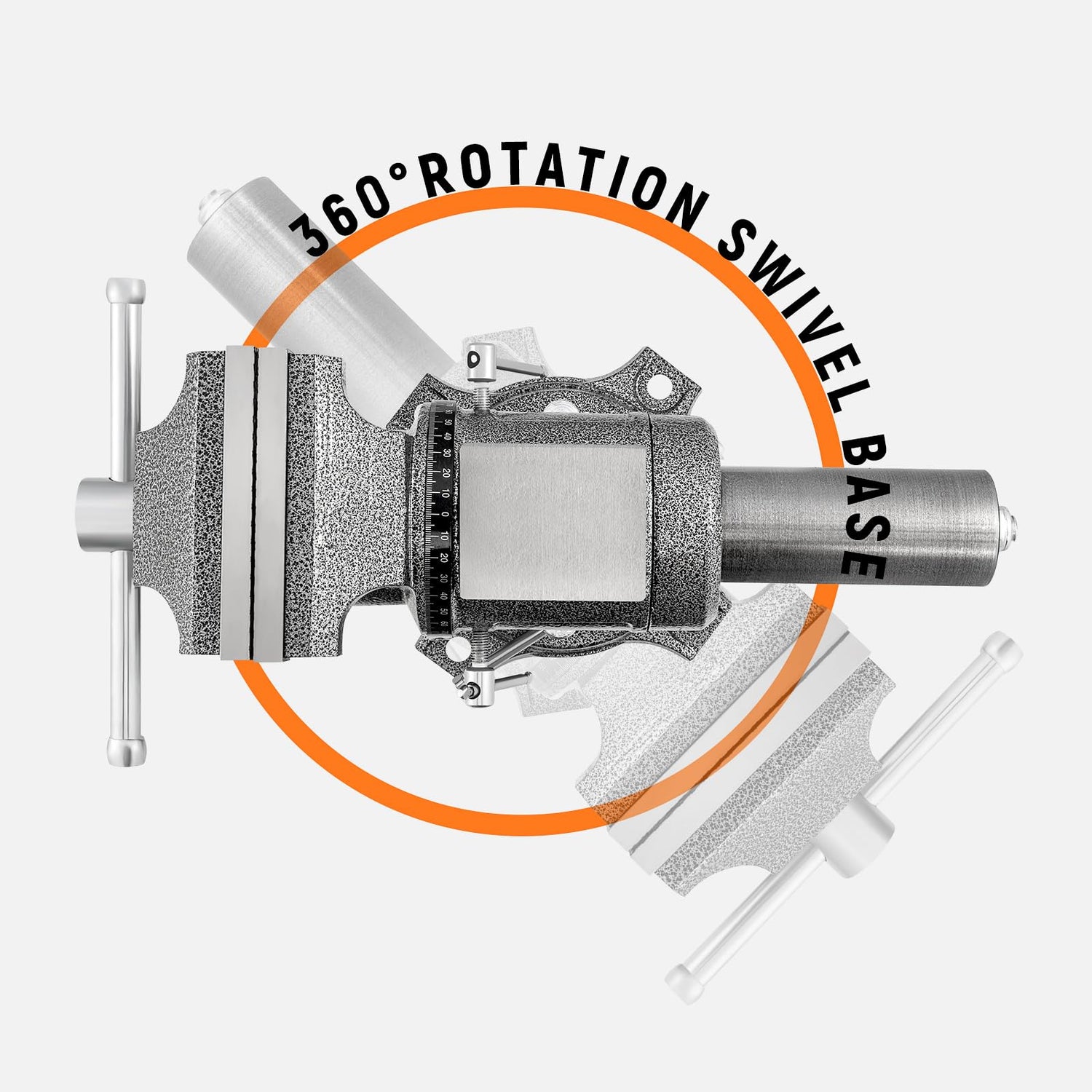 LMYYGOO Bench Vise, 5-inch Jaw Width 5-inch Jaw Opening, 360° Swivel Base, Multipurpose Heavy Duty Workbench Vise with Anvil &1 Pair Vise Jaw Pad, LMYYGOO
