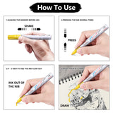 Gold Paint Markers Pens - Single color 6 Pack Permanent Oil Based Metallic Paint Pen, Medium Tip, Quick Dry and Waterproof Marker for Rock, Wood, Overseas