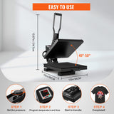 VEVOR Heat Press, 15x15 Power Heat Press Machine for T-Shirt, Fast Heating, High Pressure Heat Press Machine, Digital Industrial Sublimation Printer VEVOR