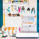 2 Pcs Pegboard, Metal Pegboard Wall Panels - Pegboard Wall Organizer System - Peg Boards for Walls, Small Peg Board Tool Storage, White Pegboard for SKYFOOST