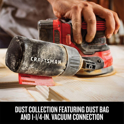 CRAFTSMAN V20 Orbital Sander, Cordless, 12,000 OPM, Bare Tool Only (CMCW220B) - WoodArtSupply