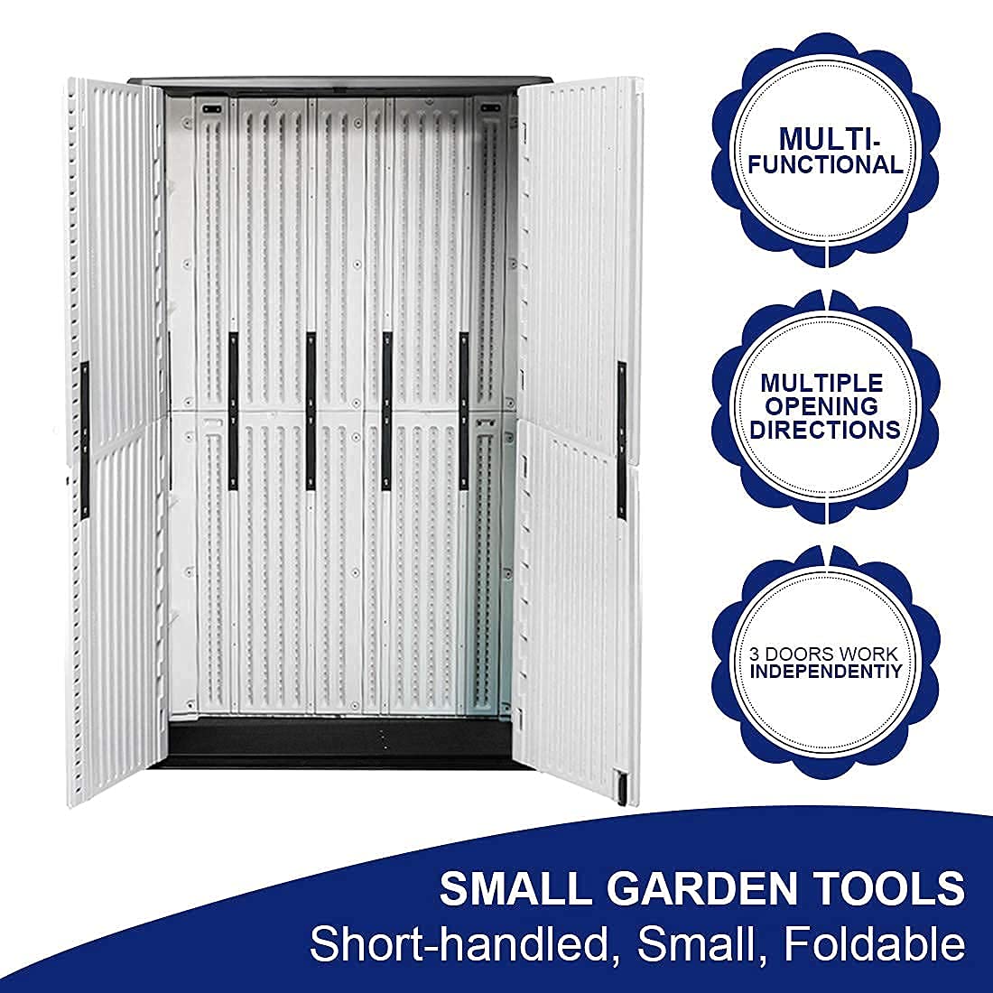 Kinying Polyethylene Outdoor Storage Cabinet, Vertical Storage Shed Perfect to Store Patio Furniture, Garden Tools Accessories,Bike,Beach Chairs and KINYING