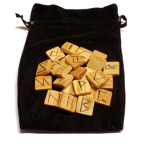Wooden Runes Set Ash with Carved Elder Furthark Alphabet Viking Runes for Divination and Healing… (Ash) THE HEALER'S WAY