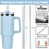 ALINK 10 Pack Color Replacement Straws for Stanley 40 oz 30 oz Tumbler, 12 in Long Reusable Plastic Glitter Straws for Stanley Cup Accessories, Half ALINK