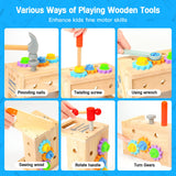 Wooden Tool Set for Kids 2 3 4 5 Year Old, 29Pcs Educational STEM Toys Toddler Montessori Toys for 2 Year Old Construction Preschool Learning Hieoby