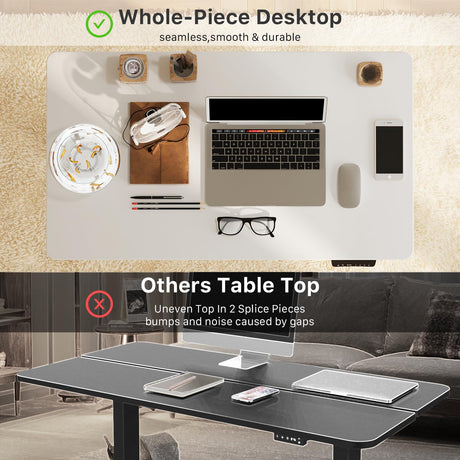 JOY worker Small Electric Standing Desk, 35" x 20" Whole Piece Height Adjustable Desk with Memory Controller, White Sit to Stand Desk Workstation for JOY worker