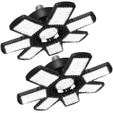 2 Pack LED Garage Light, 240W LED Shop Light Garage Lights, Ceiling Light Garage Lighting with 7+1 Deformable Panels, 24000LM E26/E27 LED Lights for AUDLES