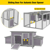 Aivituvin Chicken Coop Wooden Hen House Two Nesting Box with Large Run Outdoor Rabbit Hutch Bunny Cage Poultry Coop Suit for 4-6 Chickens Aivituvin