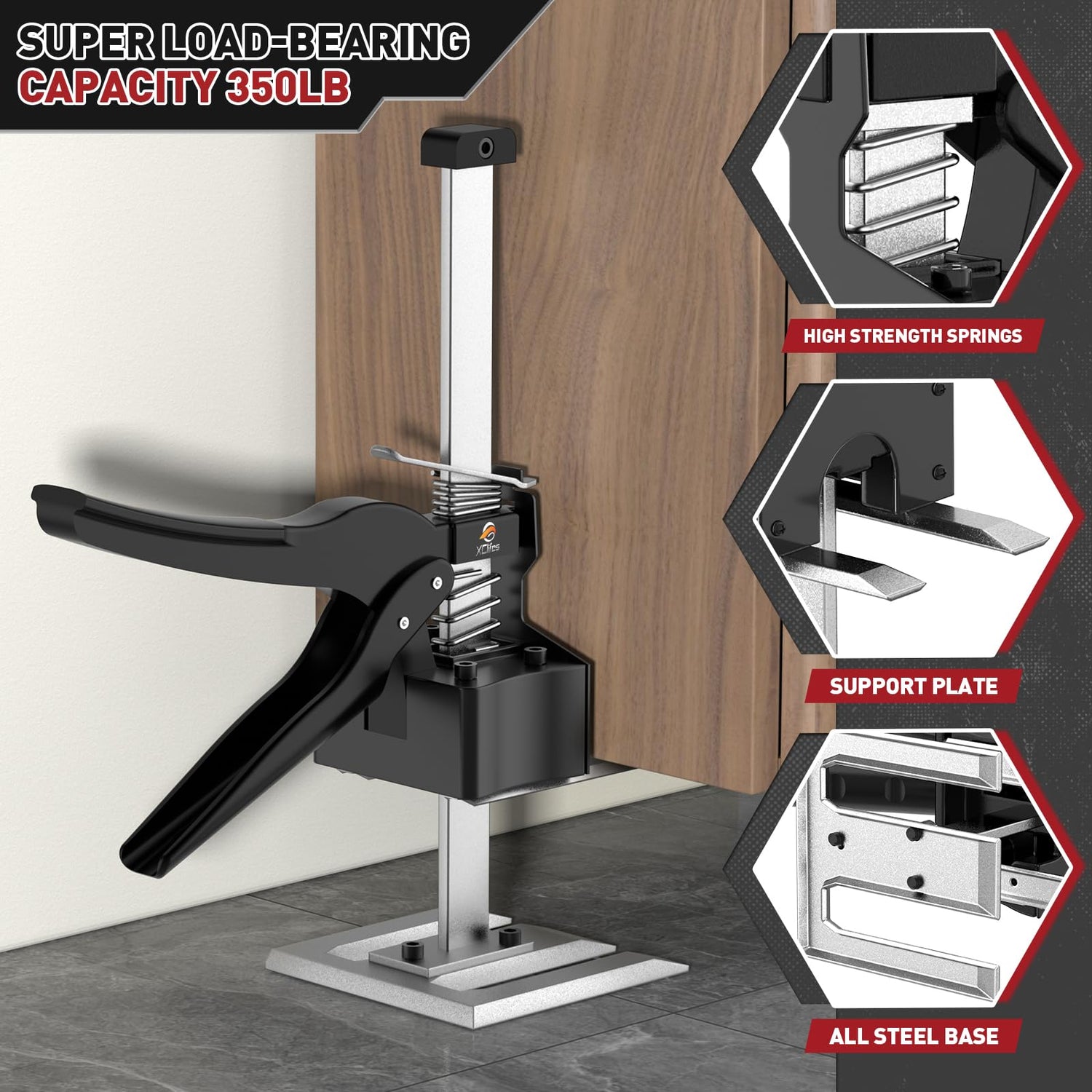 XClifes Labor-Saving Handle, 12 In Arm Tool Lift 2PCS, Wall Tile Locator, Multi-Function Height Adjustment Lifting Device, Door Panel Lifting Cabinet XClifes