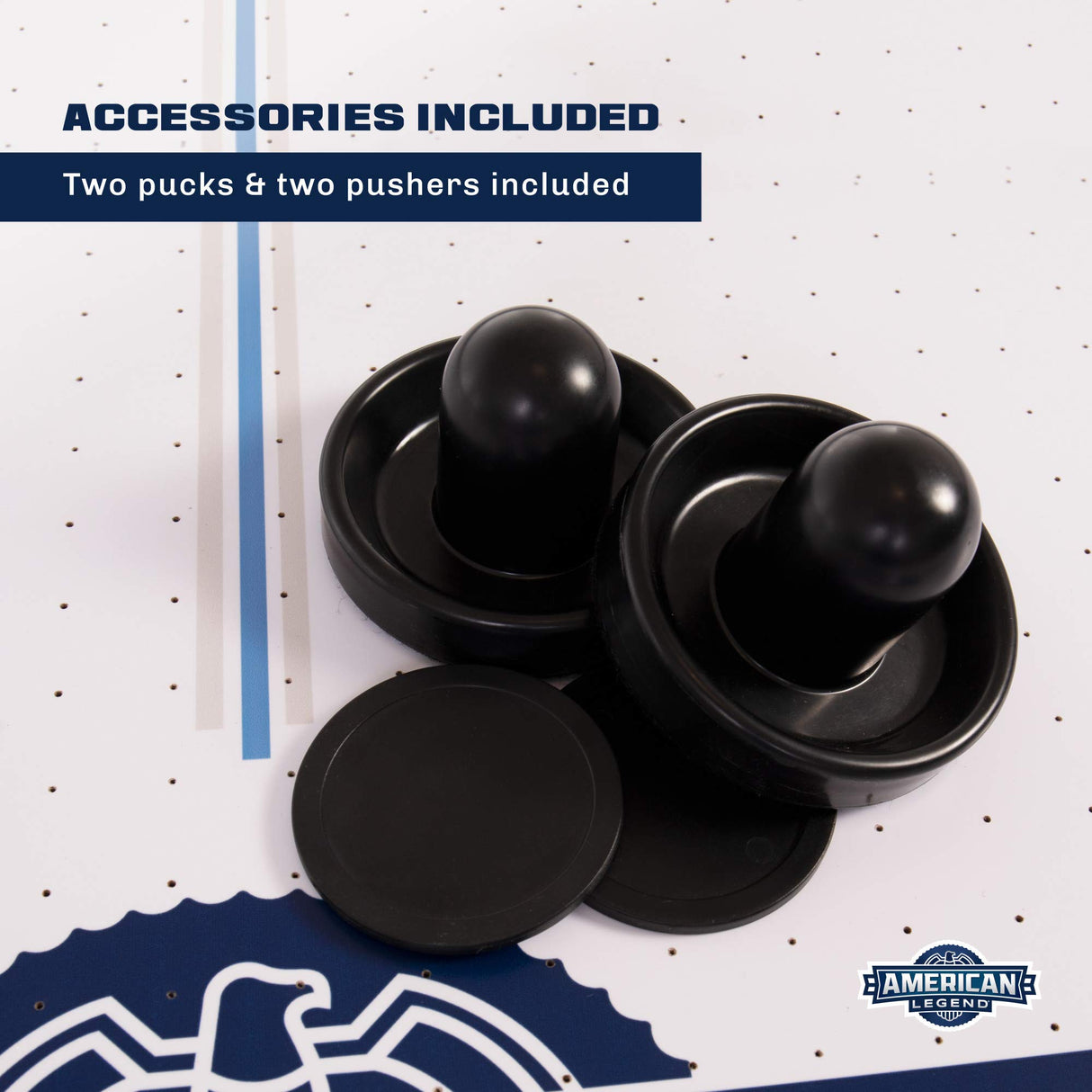 American Legend Kirkwood 84” Air Powered Hockey Table with Rustic Wood Finish, K-Shaped Legs and Modern Design American Legend