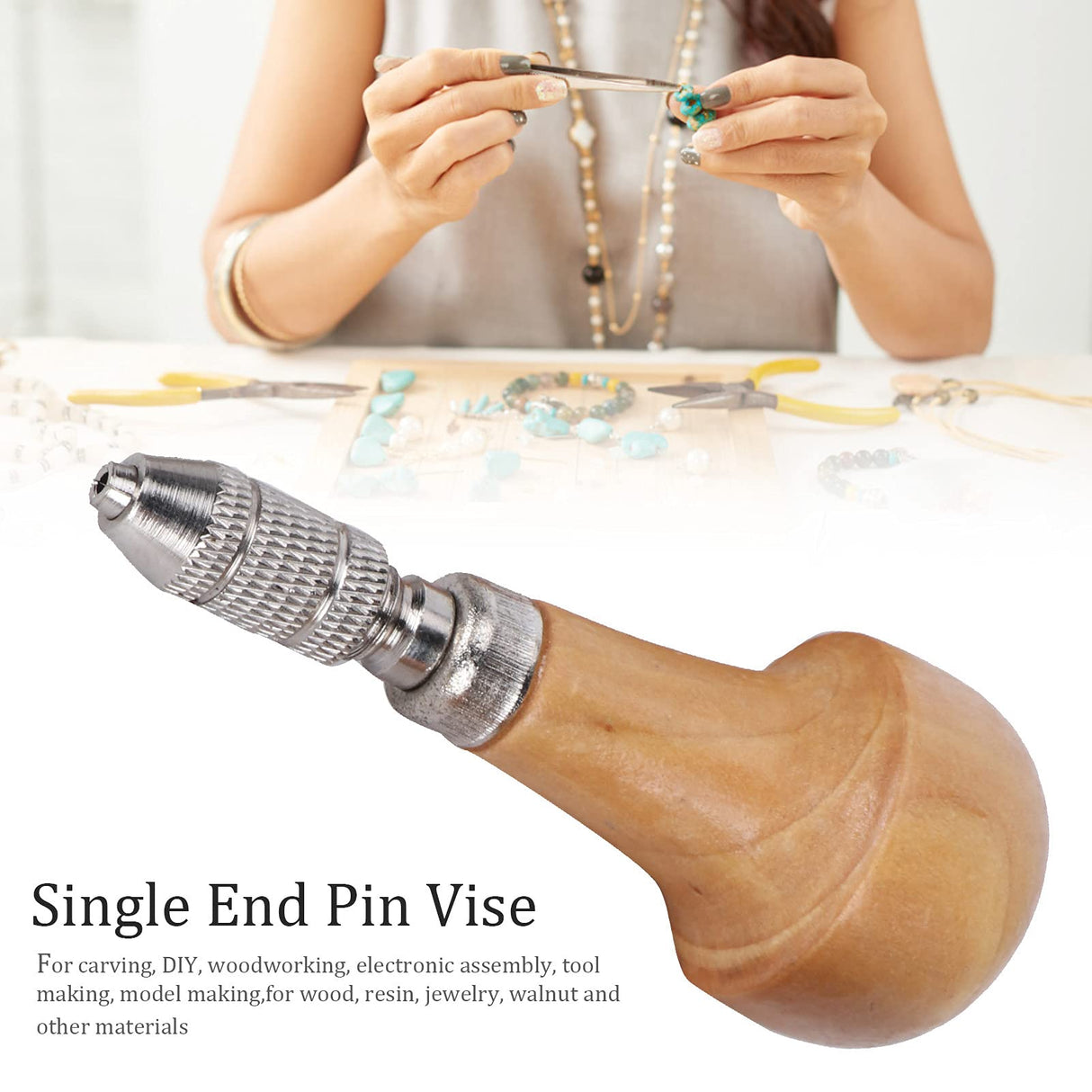 Graver Type Chuck Pin Vise, Professional 3 Set Pin Vise Graver Type Chuck Single End Lock Nozzle Gold Jewelry Production Making Tool For Carving DIY Pissente