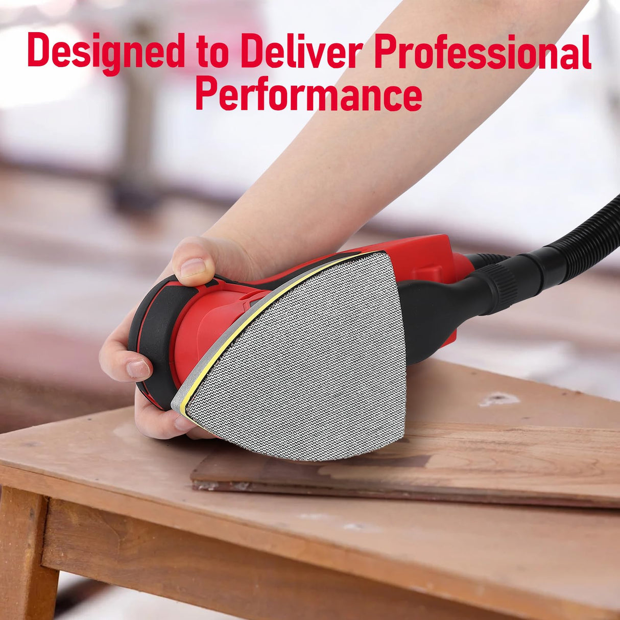 PioneerWorks Electric Detail Sander with 12 Sanding Paper, 350W Brushless Motor Mouse Sander, Powerful & Low Vibration, 10000 RPM, For Wood Working, PioneerWorks