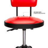 Craftsman Adjustable Height Work Shop Stool, 29 to 34-inches Tall, Rip-Resistant Padded Vinyl Seat, 300-lb Capacity, 360-degree Footrest, Non-Marring Craftsman