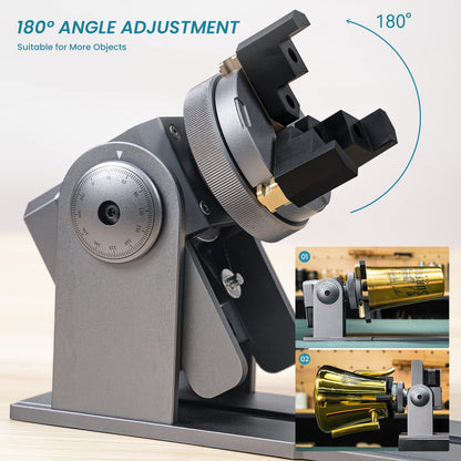 ATOMSTACK R1 Laser Roller - 3 in 1 Laser Rotary with Risers, Multi-Function Engraving Module for Laser Engraver, Jaw Chuck Rotary for Engraving - WoodArtSupply