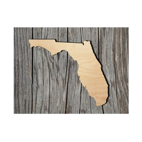 Florida State Wood Craft Unfinished Wooden Cutout Art DIY Wood Sign Inspirational Wall Plaque Farmhouse Woodshop Garage Wall Decor for Home Kitchen Arupkeer