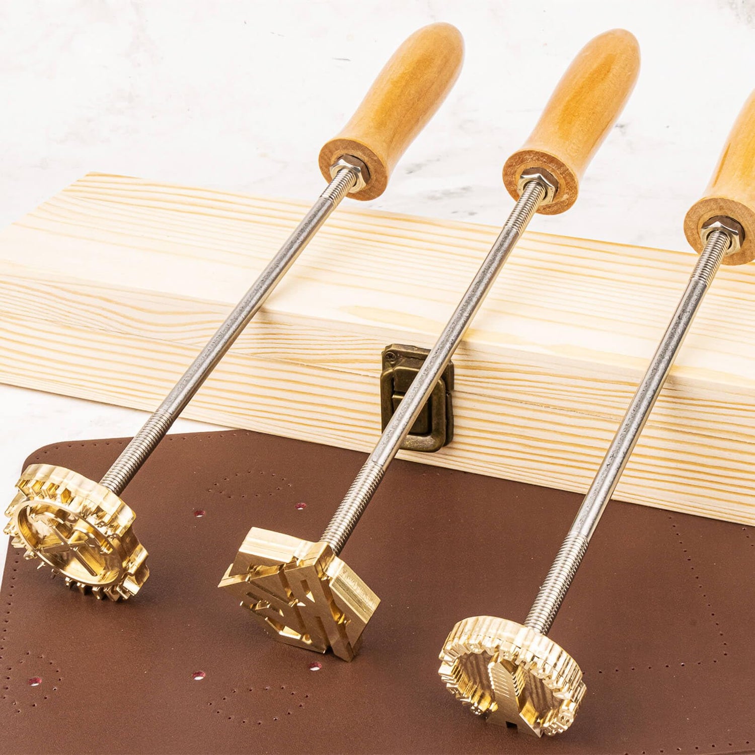 KRAMLON Custom Food Branding Iron Stamp for Burgers & Steaks with Wood Handle (2 inches) KRAMLON