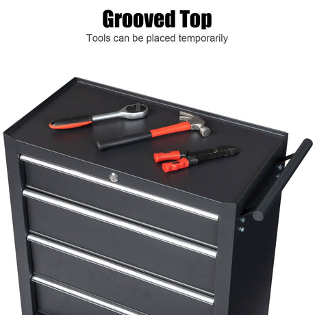 Winado 4-Drawer Tool Chest with Wheels & Lock & Key, Heavy Duty Cart Rolling Tool Box on Wheels, Metal Storage Cabinet, Rolling Tool Cart with Winado