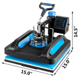 Topdeep Pro Heat Press 15x15 Inch, 8 in 1 Heat Press Machine with 30 OZ Tumbler Press, Swing Away T Shirt Pressing Machine, Combo Tumbler Heat Press Topdeep