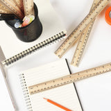 3 Pack Wooden Ruler 12 Inch Rulers Bulk Wood Measuring Ruler for Students Office School Supplies 2 Scale (30 cm) ZZTX