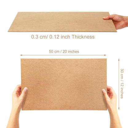 10 Pcs 3 mm 1/8 x 12 x 20 Inch MDF Wood Board Medium Density Fiberboard Panels Cardboard Sheets for Arts Crafts, School DIY Projects, Drawing,