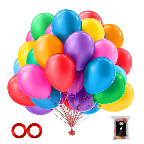 OWill 120pcs Balloons Assorted Color 12 Inches Rainbow Latex Balloons,Color Party Balloons for Birthday Baby Shower Wedding Party Supplies Arch OWill