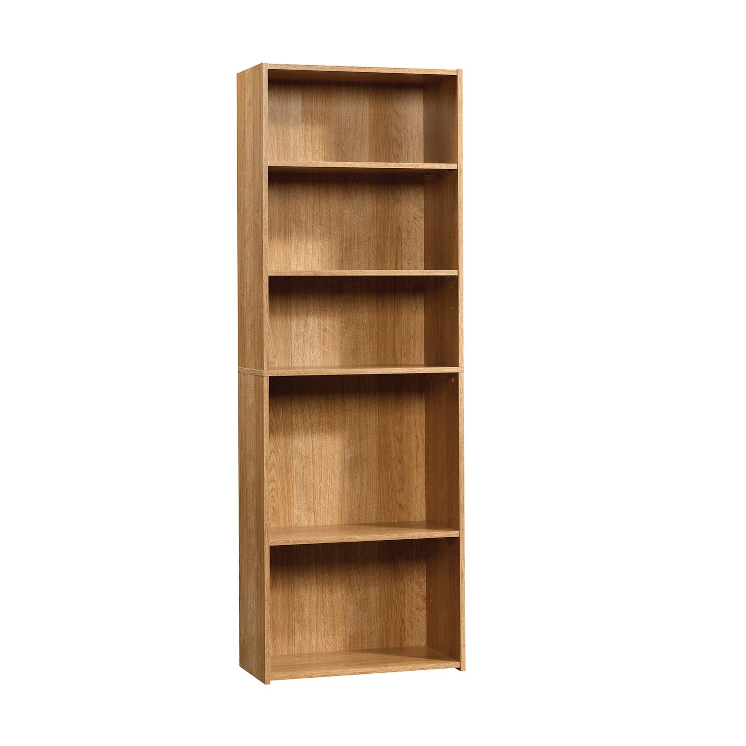 Sauder Beginnings Highland Oak 5-Shelf Bookcase with Adjustable Shelves Sauder
