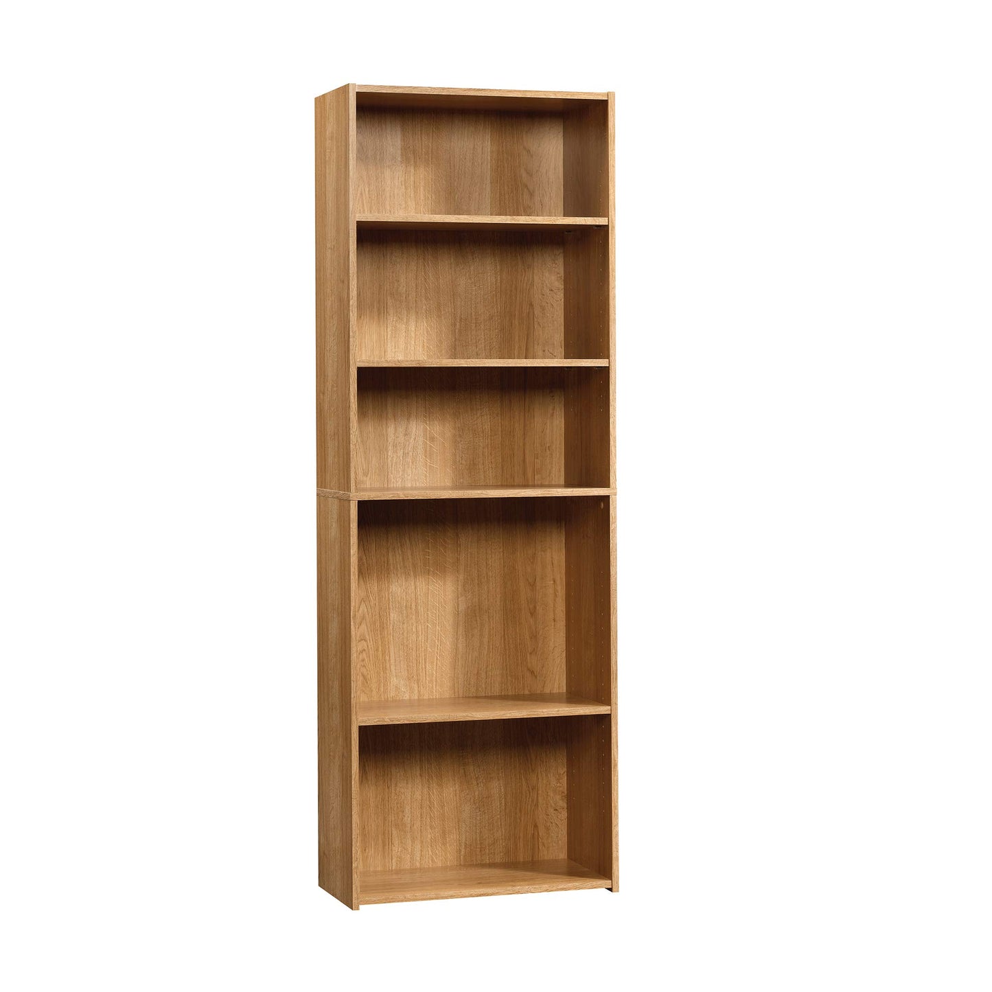 Sauder Beginnings 5 Bookcase/Book Shelf, 24.57" L x 11.5" W x 71.181" H, Highland Oak finish